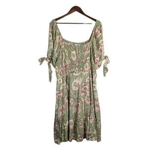 Agua Bendita Target Floral Smocked Tiered Peasant Dress 1X Cottagecore Milkmaid